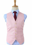 TRAJE DE 3 PIEZAS DE LINO ROSA