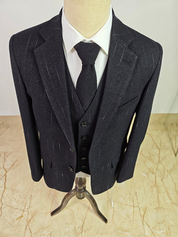 TRAJE DE 3 PIEZAS DE TWEED DE SARGA MARRÓN