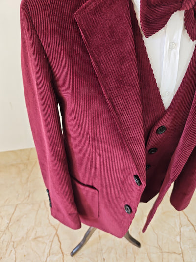 TRAJE DE 3 PIEZAS DE TWEED A CUADROS ROJOS ARCOÍRIS MIX &amp; MATCH