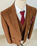 TRAJE DE 3 PIEZAS DE TWEED A CUADROS ROJOS ARCOÍRIS MIX &amp; MATCH