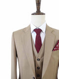 TRAJE DE 3 PIEZAS DE PEINADO CAQUI 