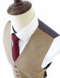 TRAJE DE 3 PIEZAS DE PEINADO CAQUI 