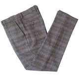 TRAJE DE 3 PIEZAS DE TWEED CON ESPIGA Y PANEL DE VENTANA MARRÓN BEIGE