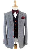 TRAJE CLÁSICO DE 3 PIEZAS DE TWEED MIX & MATCH CON ESTAMPADO DE ESPIGA GRIS