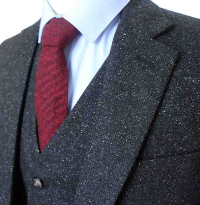 BDtailormade CLASSIC BLACK SPECKLE TWEED 3 PIECE SUIT - BDtailormade TWEED SUITStweedmaker hockerty menstweedsuit