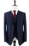 TRAJE DE 3 PIEZAS DE RAYAS DIPLOMÁTICAS AZUL OSCURO