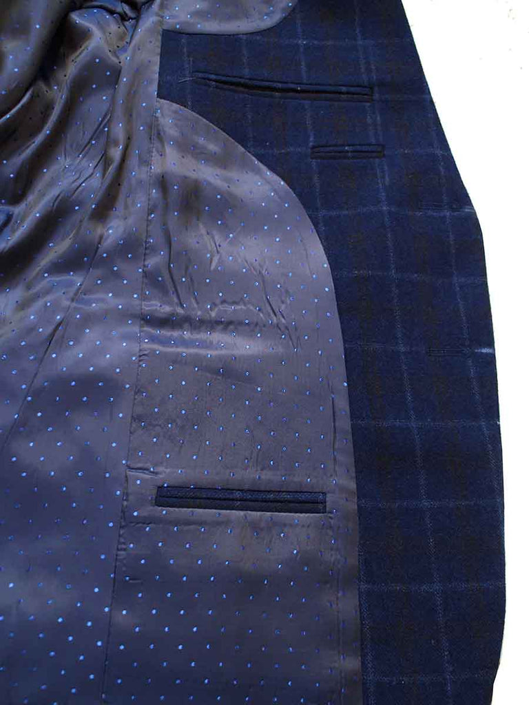 BDtailormade NAVY OVERCHECK TWILL TWEED 3 PIECE SUIT - BDtailormade TWEED SUITStweedmaker hockerty menstweedsuit