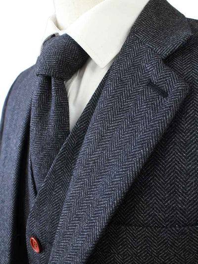 BDtailormade CHARCOAL HERRINGBONE TWEED 3 PIECE SUIT - BDtailormade TWEED SUITStweedmaker hockerty menstweedsuit
