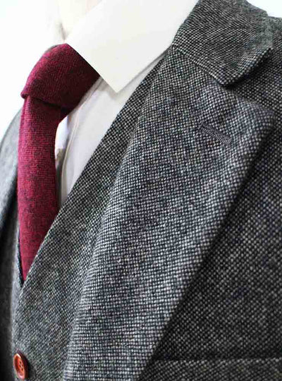 BDtailormade CLASSIC GREY BARLEYCORN TWEED 3 PIECE SUIT - BDtailormade TWEED SUITStweedmaker hockerty menstweedsuit