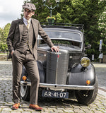 BROWN PINSTRIPE TWEED 3 PIECE SUIT - BDtailormade
